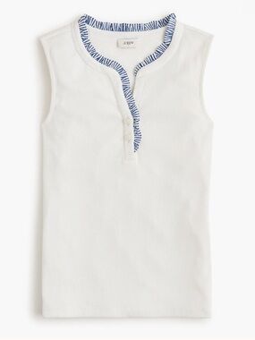 NWT J. Crew Ruffle-trim Tank Top White